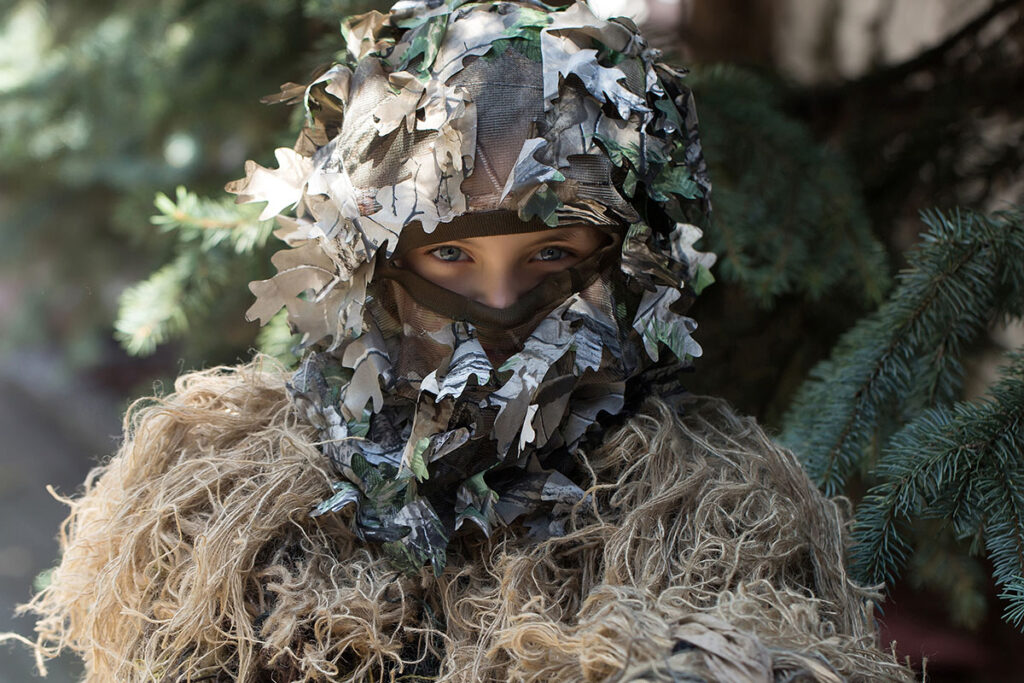 obóz paintball kamuflaż w grze